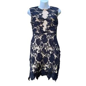 Between Us Black and Tan Lace cocktail mini dress